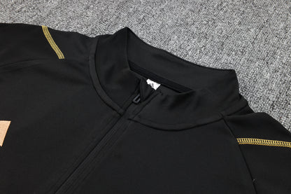 Argentina 1/4 Zip Tracksuit Set Black/Gold