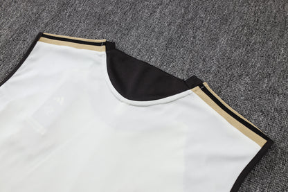 Flamengo Sleeveless Training Kit - White/Black/Gold