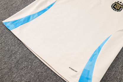 Argentina 1/4 Zip Tracksuit Set Beige/Electric-Blue/Black