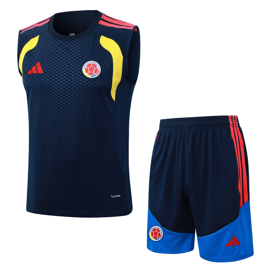 Colombia Sleeveless Training Kit - Navy/Blue