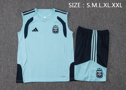 Argentina Sleeveless Training Kit - Light Blue/Navy
