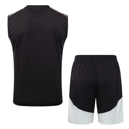 Flamengo Sleeveless Training Kit - Black/White/Gold