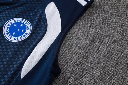 Cruzeiro Sleeveless Training Kit - Navy/Blue