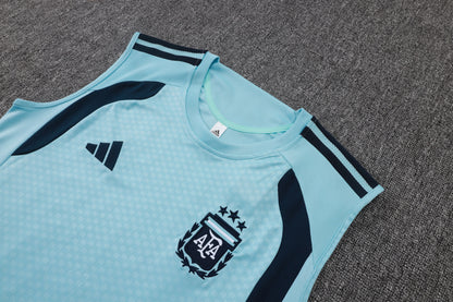 Argentina Sleeveless Training Kit - Light Blue/Navy