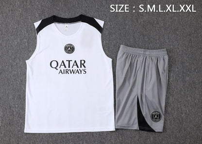 PSG Sleeveless Training Kit - White/Grey Jordan