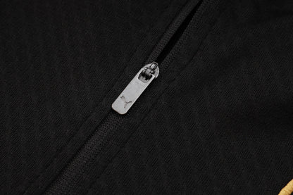 AC Milan 1/4 Zip Tracksuit Set Black/Red/Gold