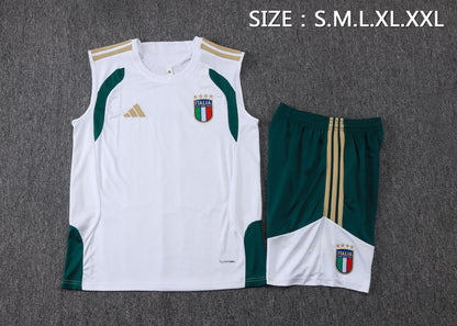 Italy Sleeveless Training Kit - White/Green