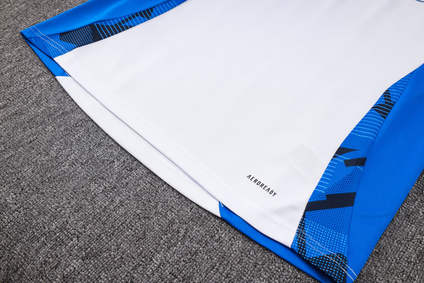 Italy 1/4 Zip Tracksuit Set White/Azure/Navy