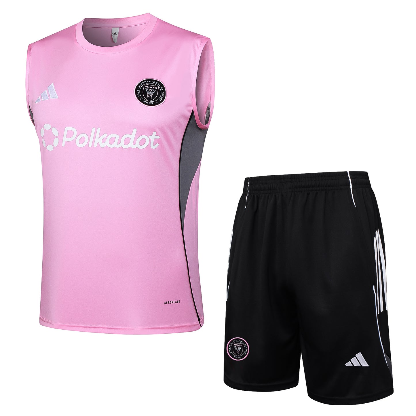 Inter Miami Sleeveless Training Kit - Pink/Grey/Black