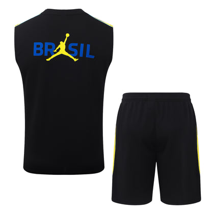 Brazil Sleeveless Training Kit - Black/Yellow Jordan