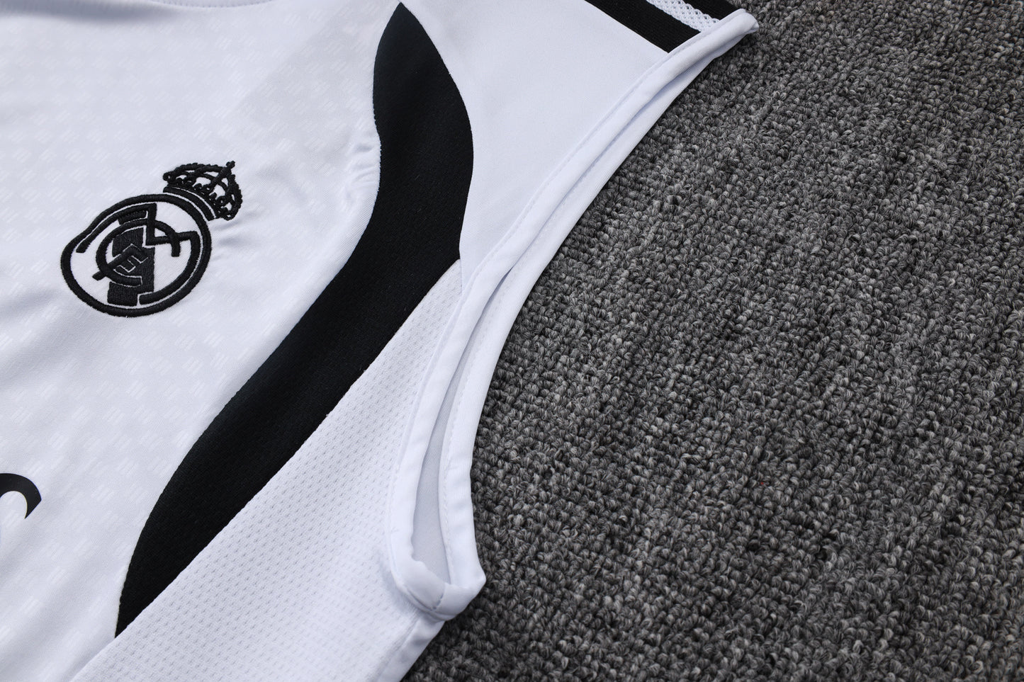 Real Madrid Sleeveless Training Kit - White/Black/Grey