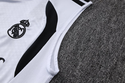 Real Madrid Sleeveless Training Kit - White/Black/Grey