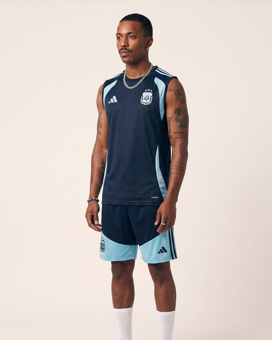 Argentina Sleeveless Training Kit - Navy/Light Blue