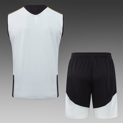 Flamengo Sleeveless Training Kit - White/Black/Gold