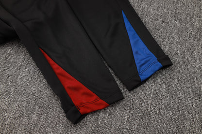 Barcelona 1/4 Zip Tracksuit Set Black/Red/Blue
