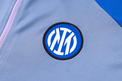 Inter Milan 1/4 Zip Tracksuit Set Baby-Blue/Azure/Black