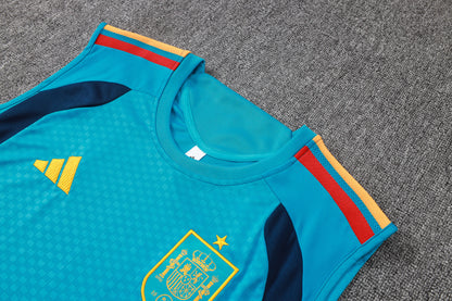 Spain Sleeveless Training Kit - Light Blue/Navy