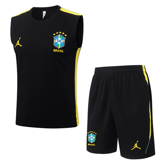 Brazil Sleeveless Training Kit - Black/Yellow Jordan