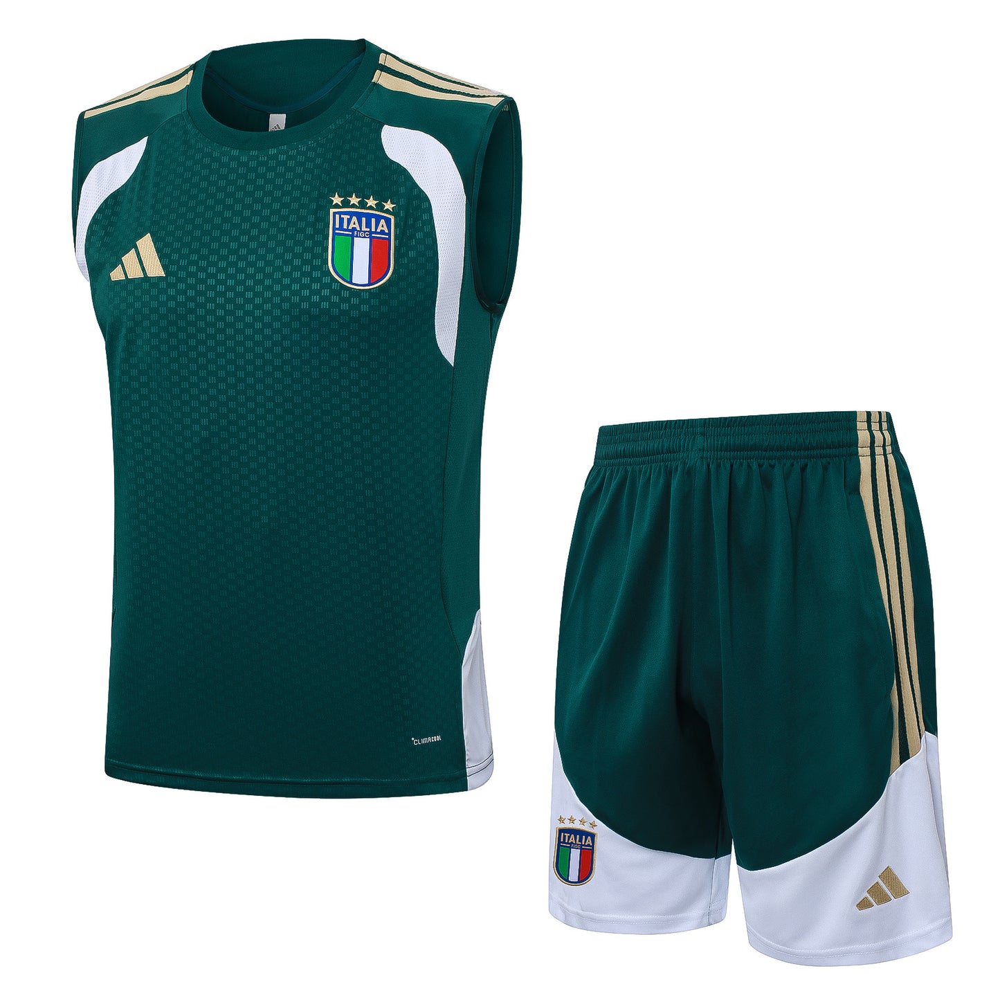 Italy Sleeveless Training Kit - Green/White