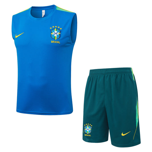 Brazil Sleeveless Training Kit - Light Blue/Teal