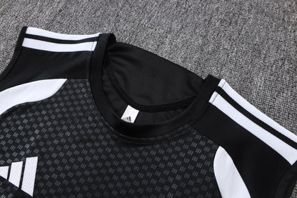 Real Madrid Sleeveless Training Kit - Black/White/Grey