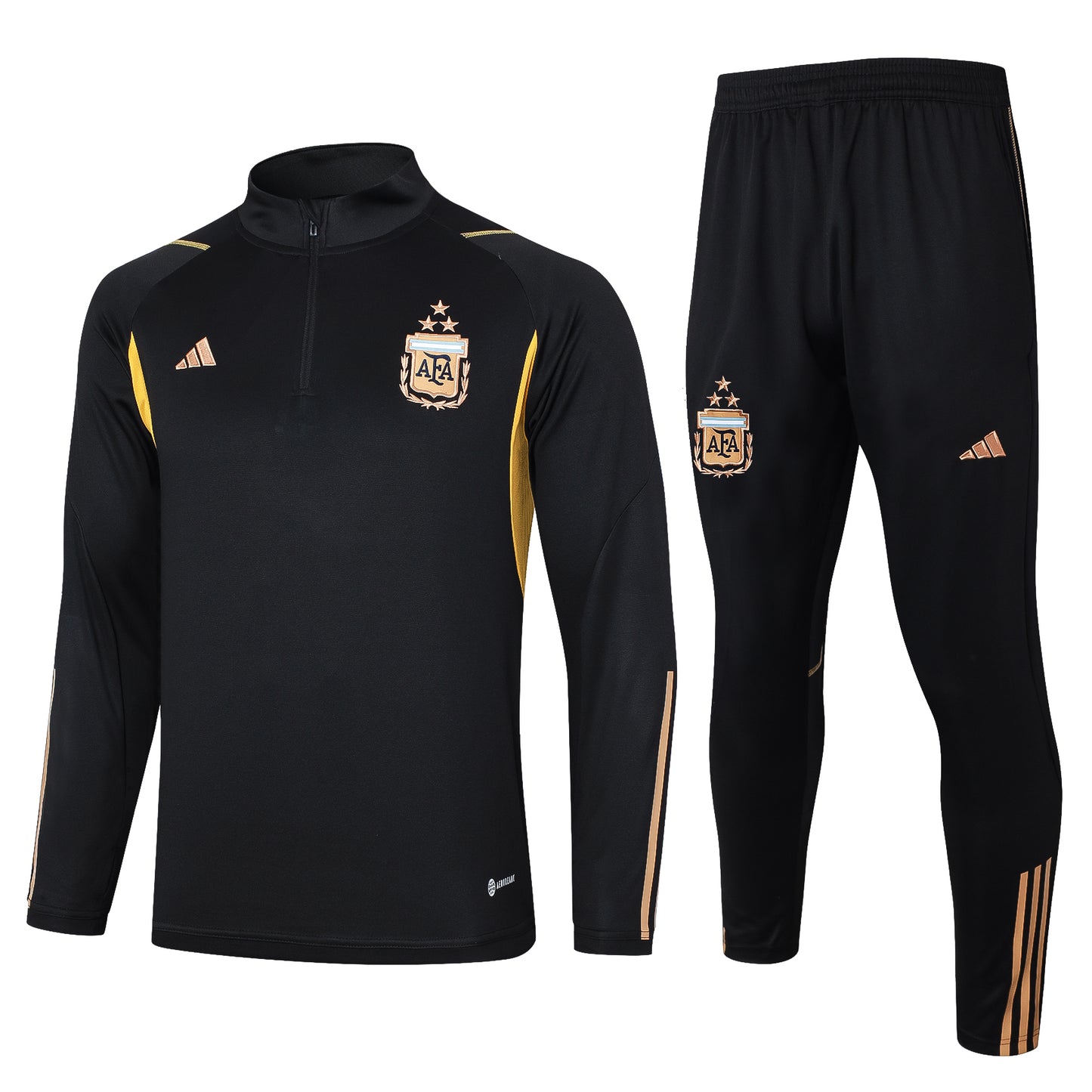 Argentina 1/4 Zip Tracksuit Set Black/Gold