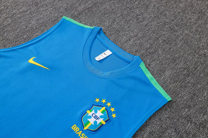 Brazil Sleeveless Training Kit - Light Blue/Teal