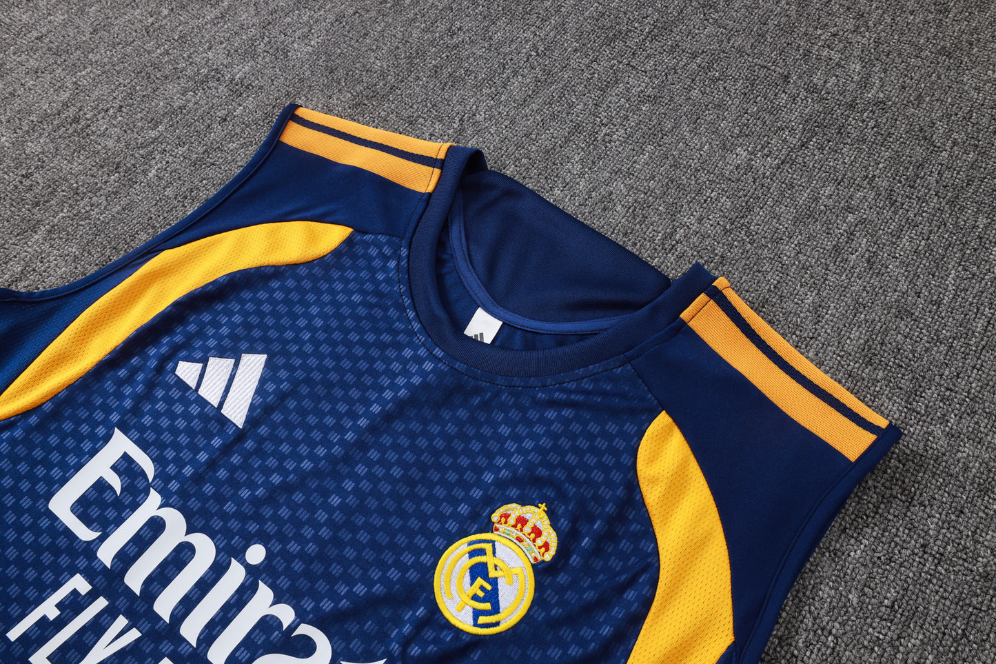 Real Madrid Sleeveless Training Kit - Navy/Gold