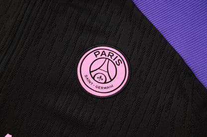PSG 1/4 Zip Tracksuit Set Black/Purple/Pink