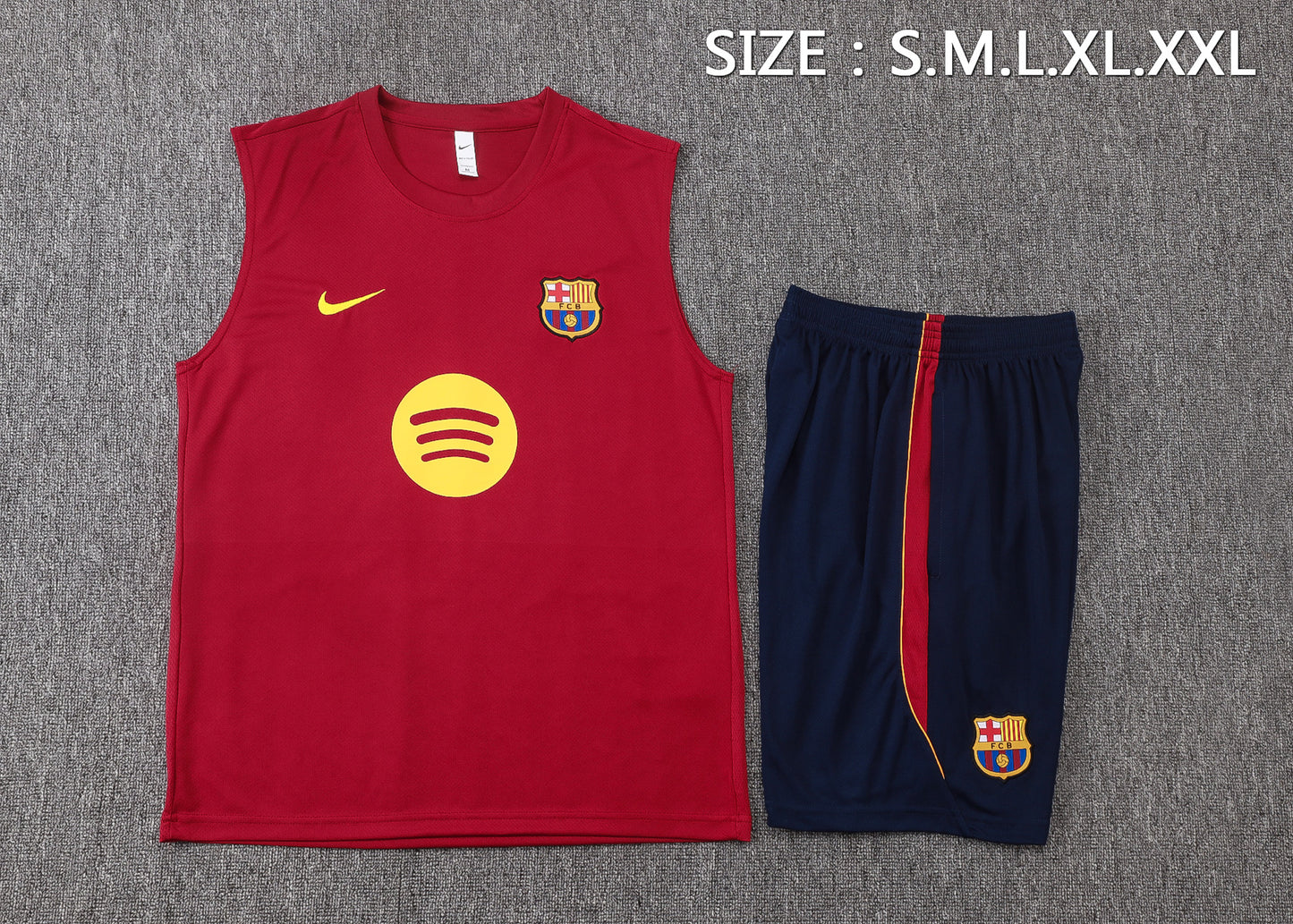 Barcelona Sleeveless Training Kit - Maroon/Navy