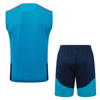 Spain Sleeveless Training Kit - Light Blue/Navy