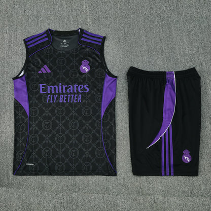 Real Madrid Sleeveless Training Kit - Black/Purple