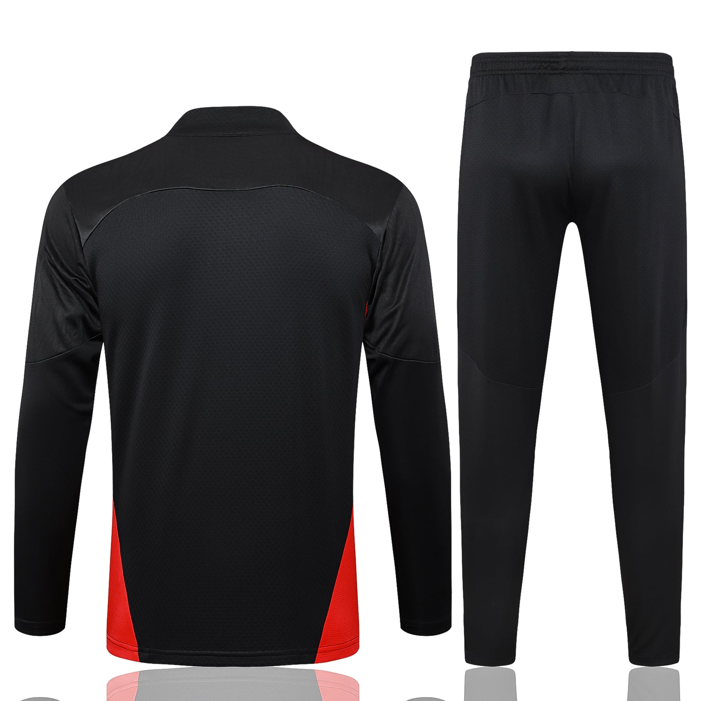 AC Milan 1/4 Zip Tracksuit Set Black/Red/Gold