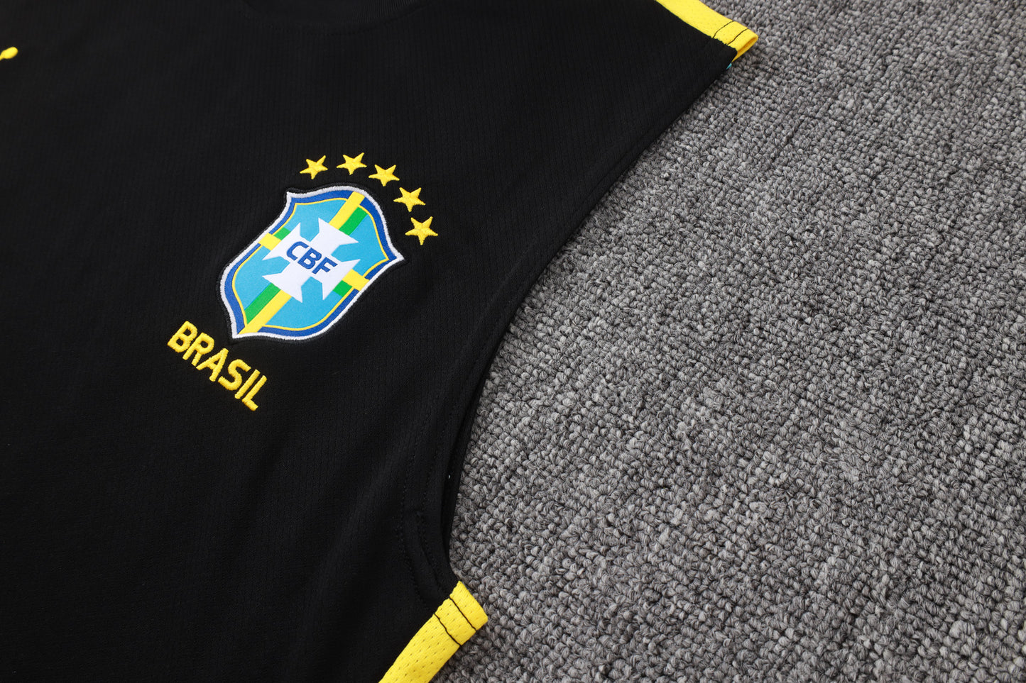 Brazil Sleeveless Training Kit - Black/Yellow Jordan