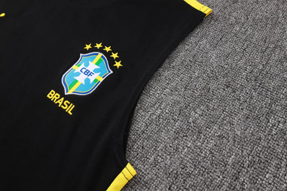 Brazil Sleeveless Training Kit - Black/Yellow Jordan