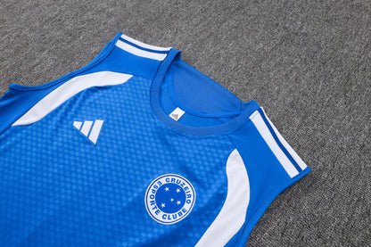 Cruzeiro Sleeveless Training Kit - Blue/Navy