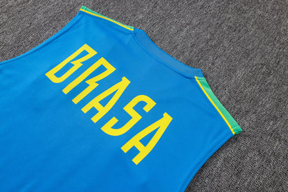 Brazil Sleeveless Training Kit - Light Blue/Teal