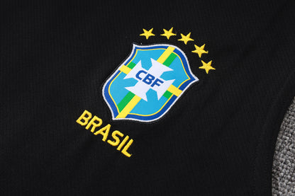 Brazil Sleeveless Training Kit - Black/Red Jordan