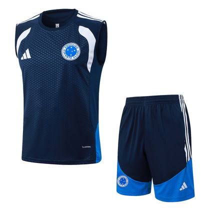 Cruzeiro Sleeveless Training Kit - Navy/Blue