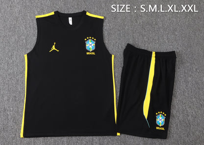 Brazil Sleeveless Training Kit - Black/Yellow Jordan