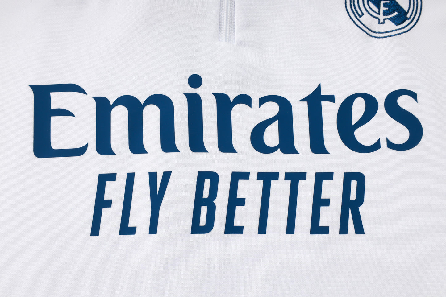 Real Madrid 1/4 Zip Tracksuit Set White/Yellow/Navy