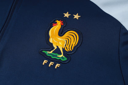 France 1/4 Zip Tracksuit Set Navy/Sky