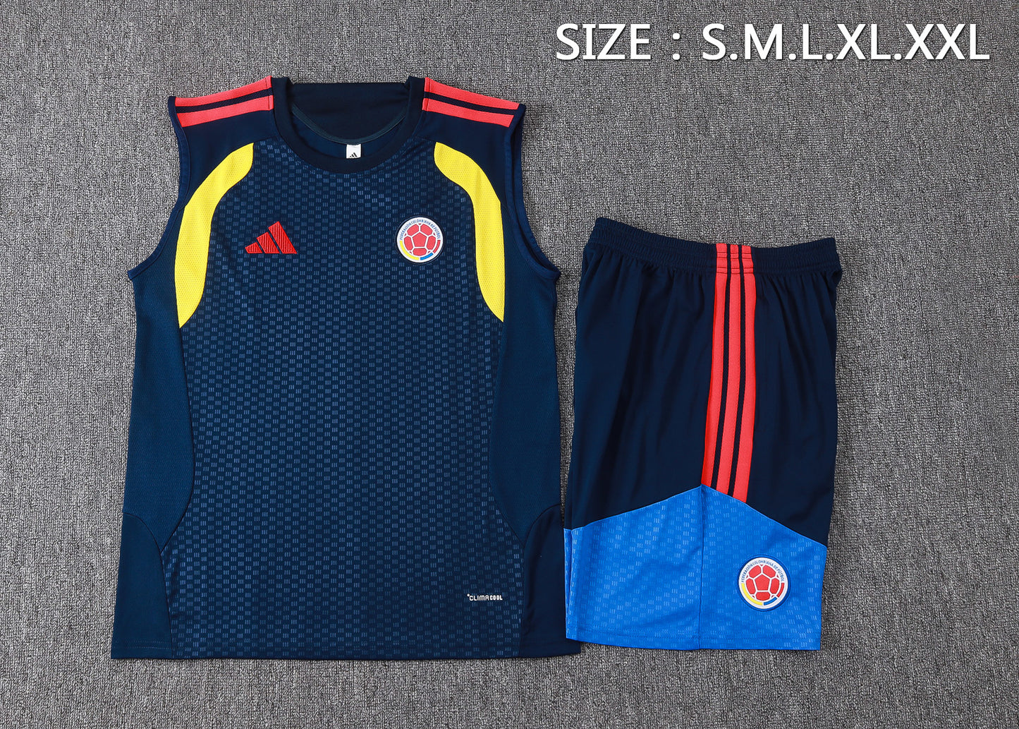 Colombia Sleeveless Training Kit - Navy/Blue