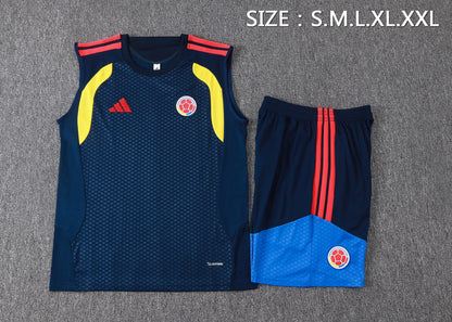 Colombia Sleeveless Training Kit - Navy/Blue