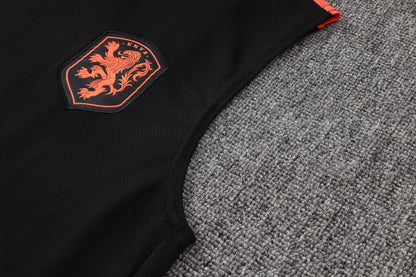 Netherlands Sleeveless Training Kit - Black