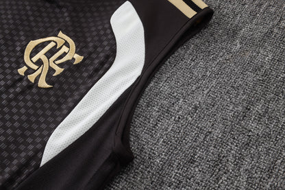 Flamengo Sleeveless Training Kit - Black/White/Gold