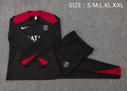 PSG 1/4 Zip Tracksuit Set Black/Red