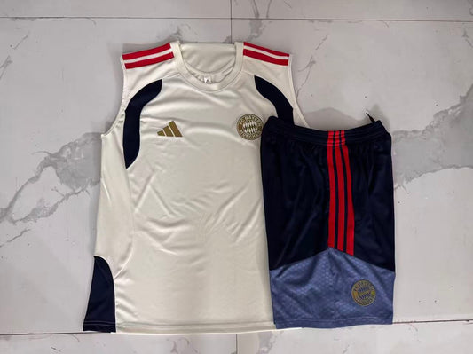 Bayern Munich Sleeveless Training Kit - Beige/Navy